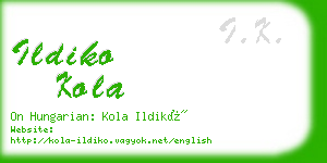 ildiko kola business card